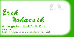 erik mohacsik business card